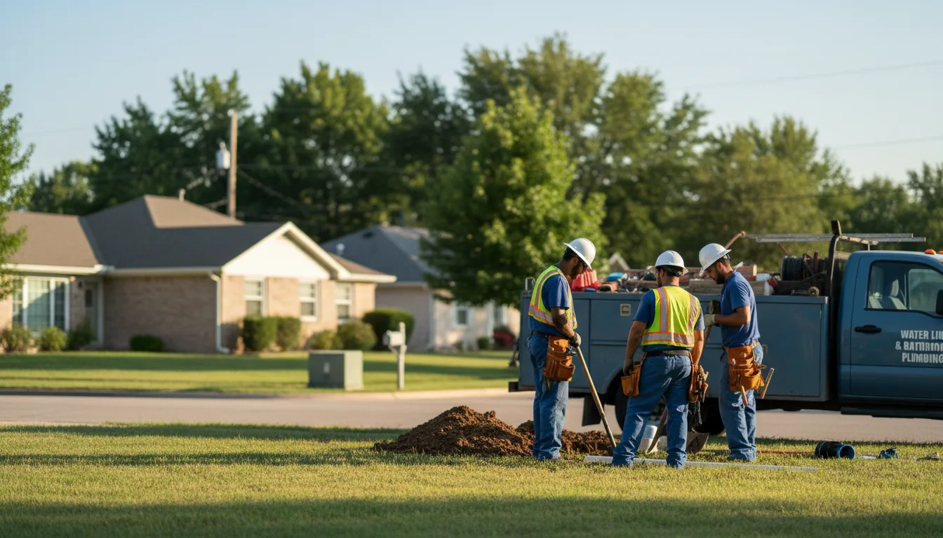Residential water line and bathroom plumbing service in Pawnee, IL